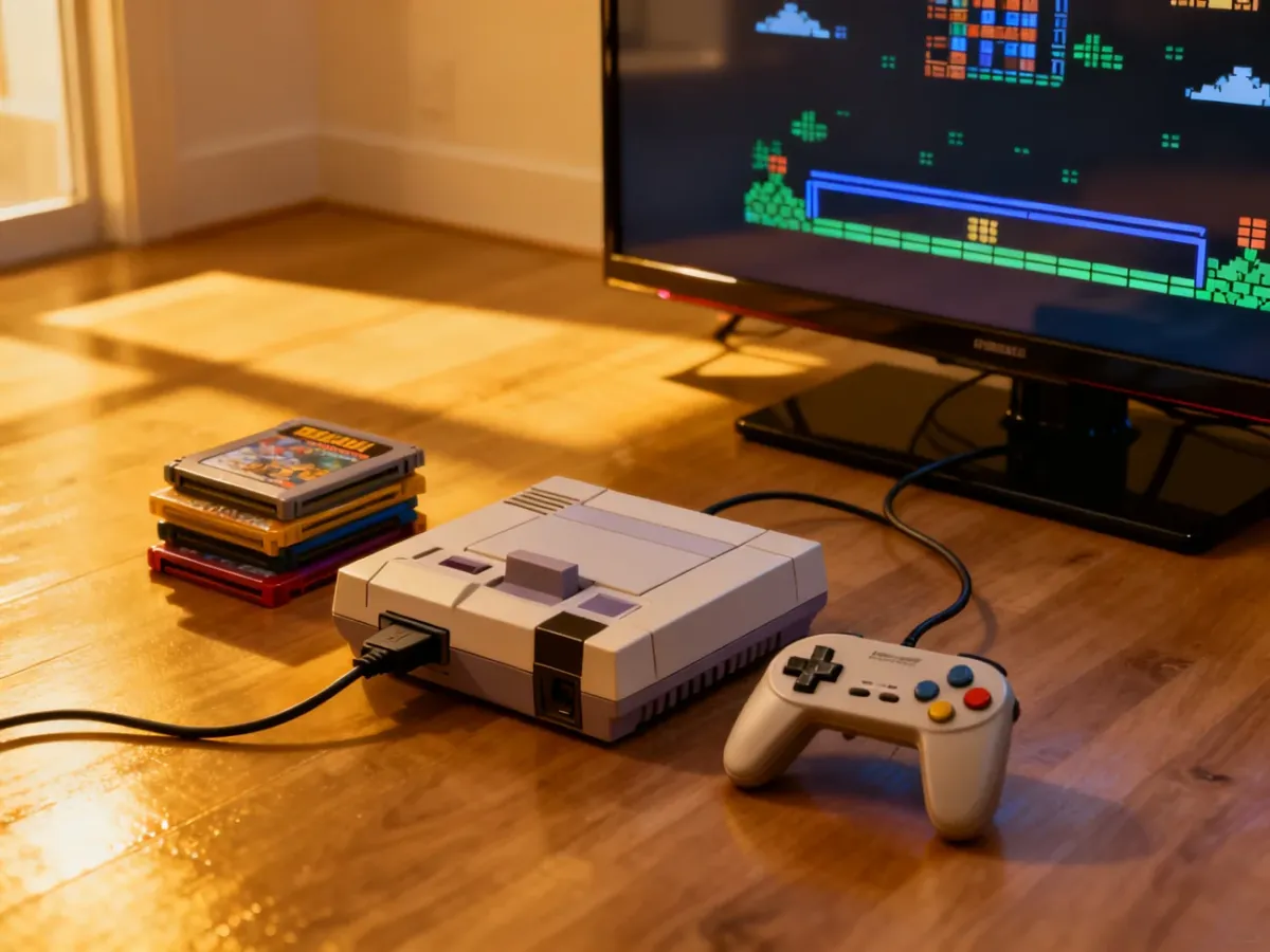 Modern setup for playing classic console games at home
