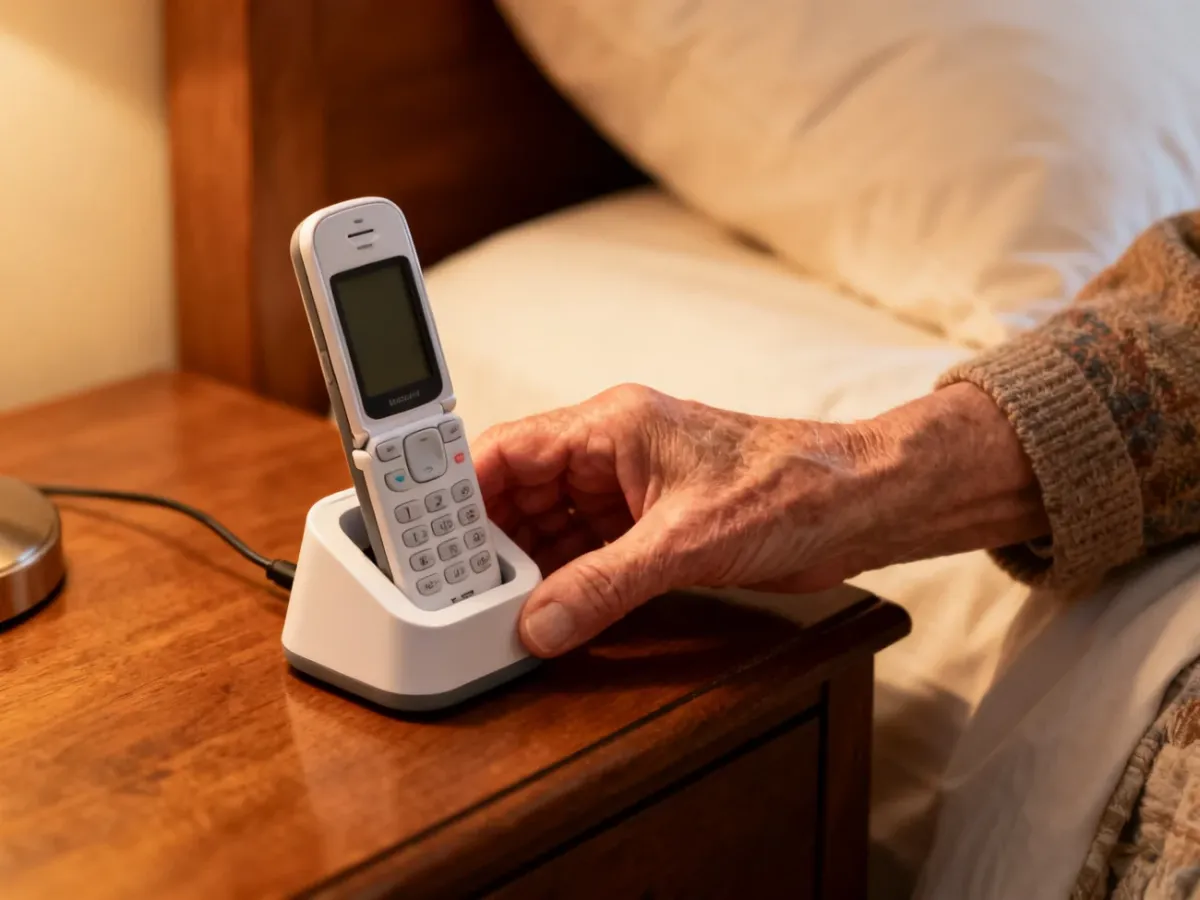 Flip phone charging in a docking station